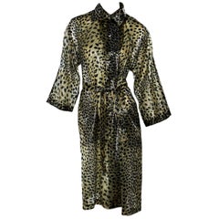 Vintage Givenchy Leopard-Print Sheer Coat