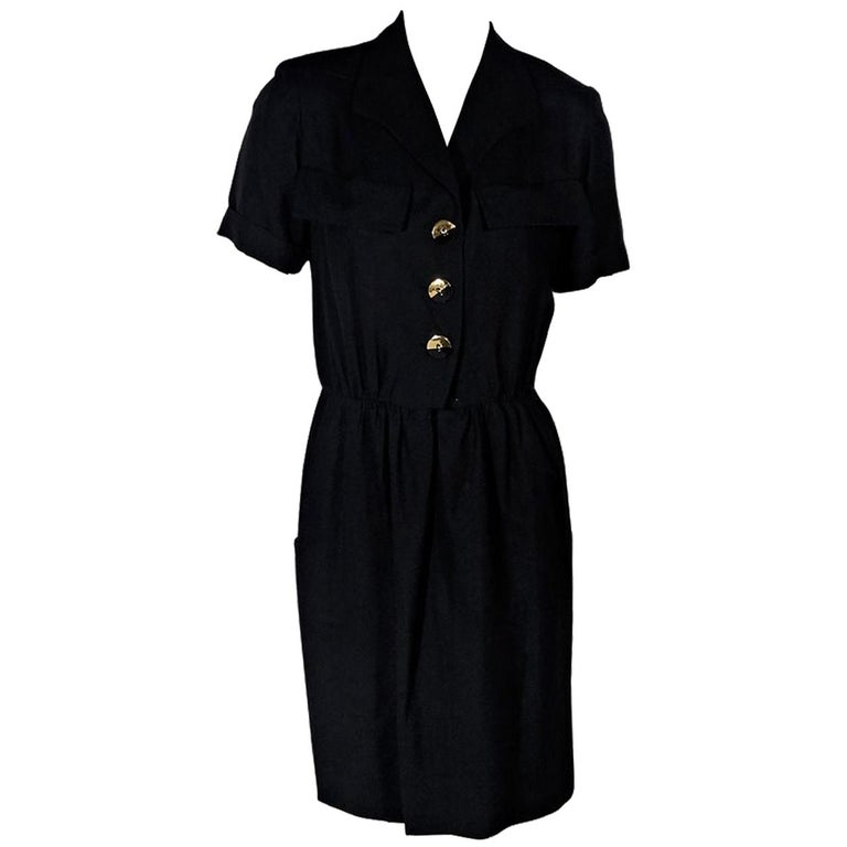 Black Vintage Yves Saint Laurent Rive Gauche Dress at 1stdibs