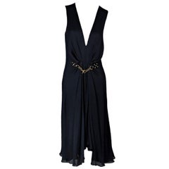 Black Gucci Silk Belted-Front Dress
