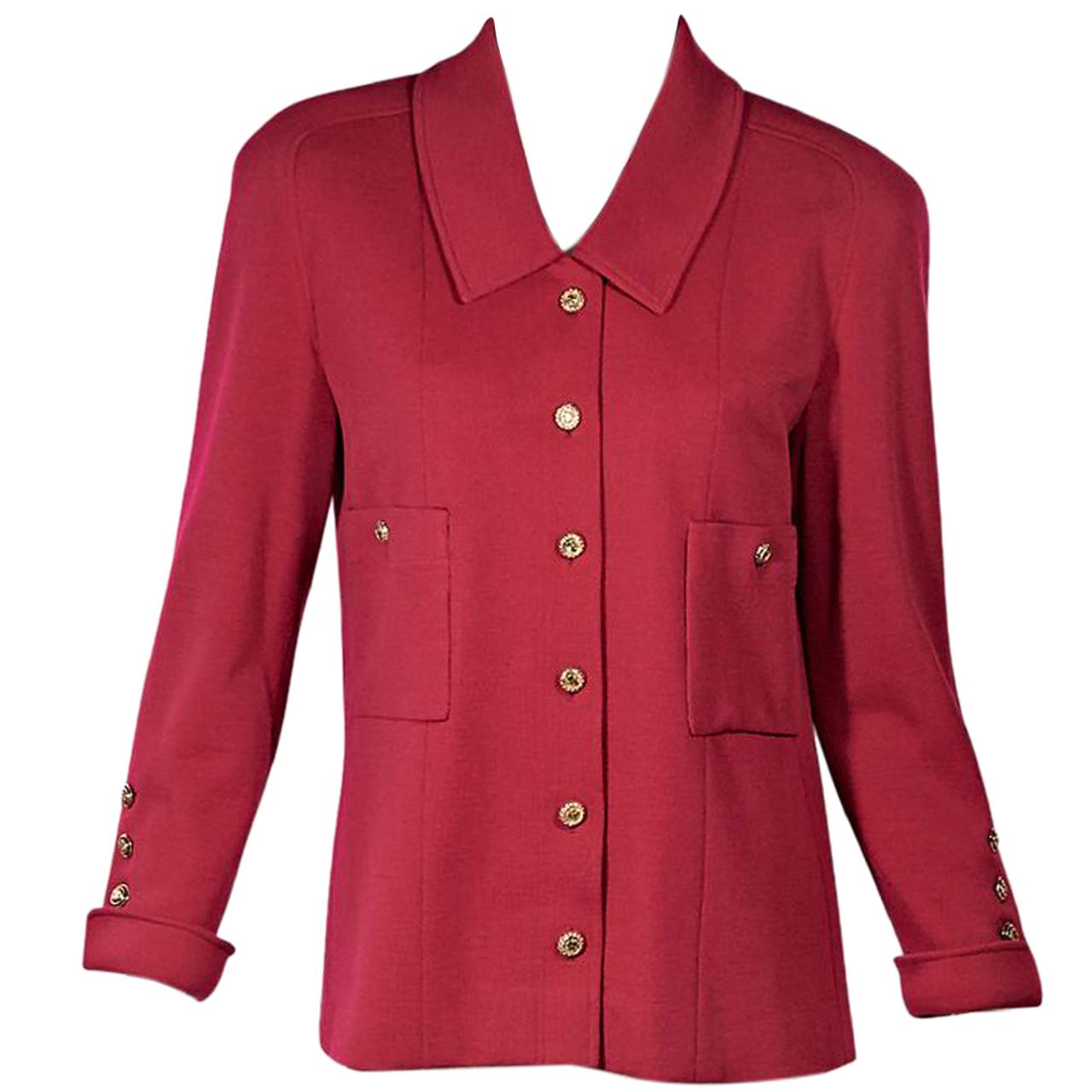 Hot Pink Vintage Chanel Button-Front Jacket