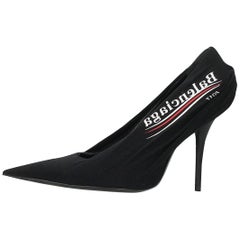 Balenciaga NEW Black Red White Logo Sock Evening Heels Pumps in Box