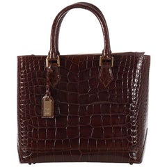 Louis Vuitton Alligator Exotic Gold 2 in 1 Top Handle Satchel Shoulder Bag