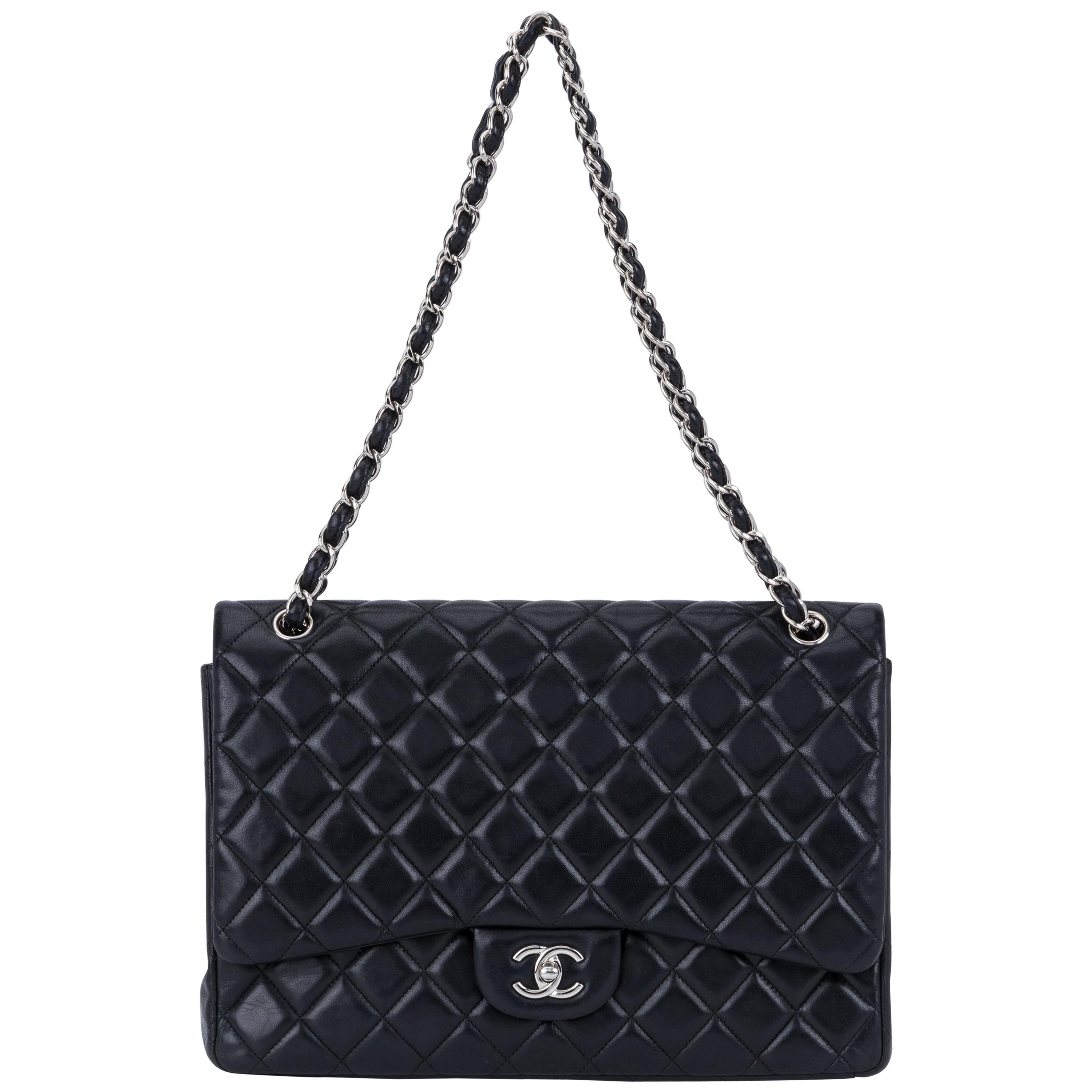 Chanel Black Maxi Single Classic Flap