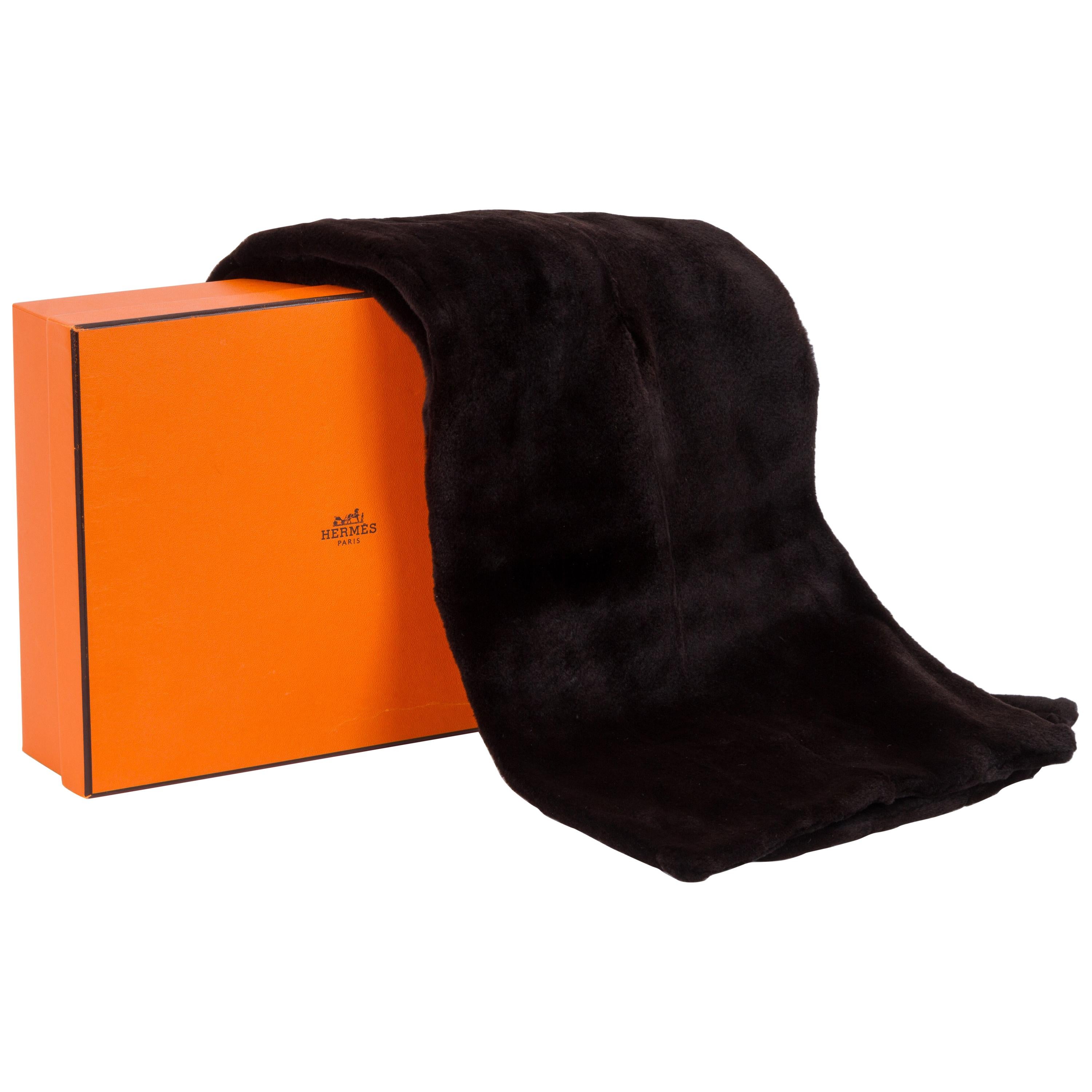 Hermes Dark Brown Mink Unisex Scarf