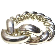 RARE Hermès Vintage Torsade Géant TGM Bracelet en argent 925 / bon état