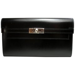 Collectible Item Hermès Long Kelly Wallet Black Box Leather Palladium Hdw / NEW