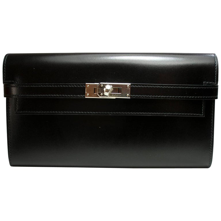 Collectible Item Hermès Long Kelly Wallet Black Box Leather Palladium
