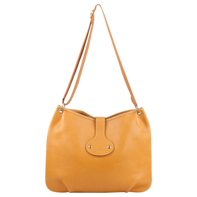 Hermes Vintage Tan Leather Rodeo Crossbody Bag For Sale at 1stDibs