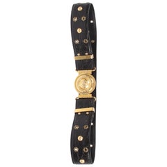 Gianni Versace Vintage Leather Belt - black/gold
