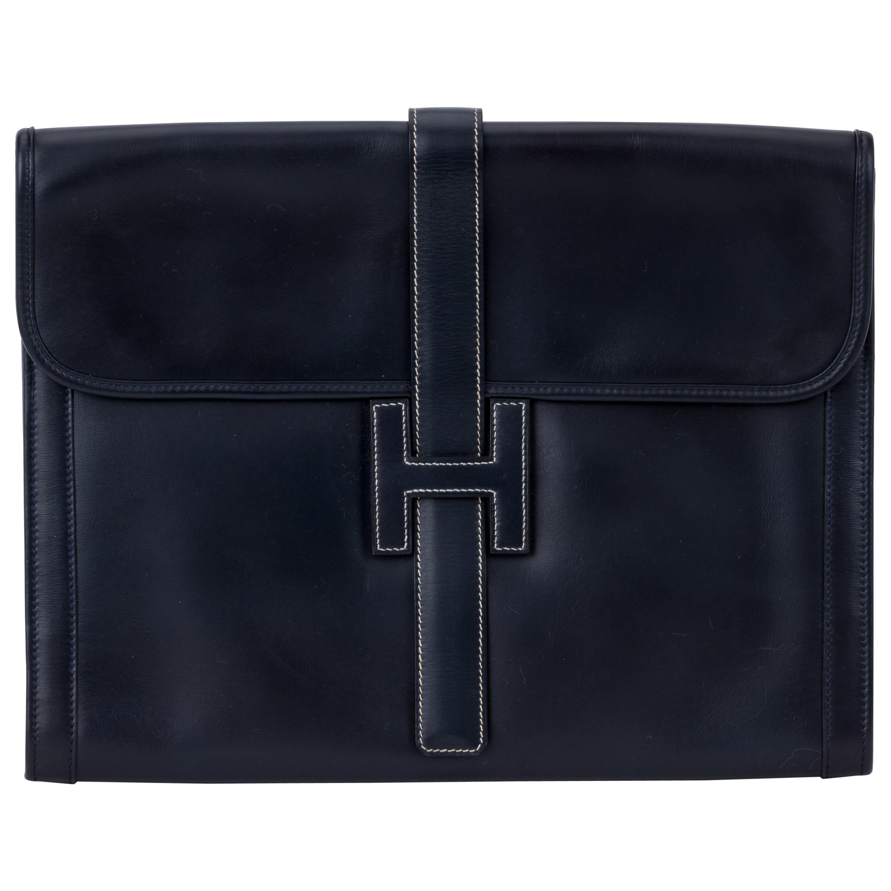 Hermès Oversize Box Calf Jige Clutch Bag