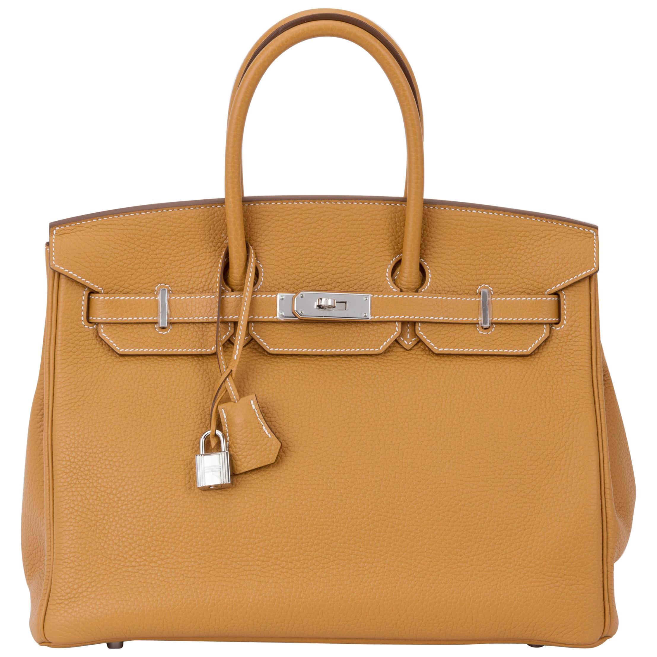 Hermes Birkin 35 Sable Clemence Handbag