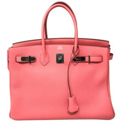 Hermes Birkin 30 Bubblegum Pink Doblis Suede Palladium Hardware #K -  Vendome Monte Carlo