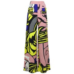 Vintage S/S 1991 Museum Held Moschino Cheap & Chic Roy Lichtenstein Print Trousers Pants