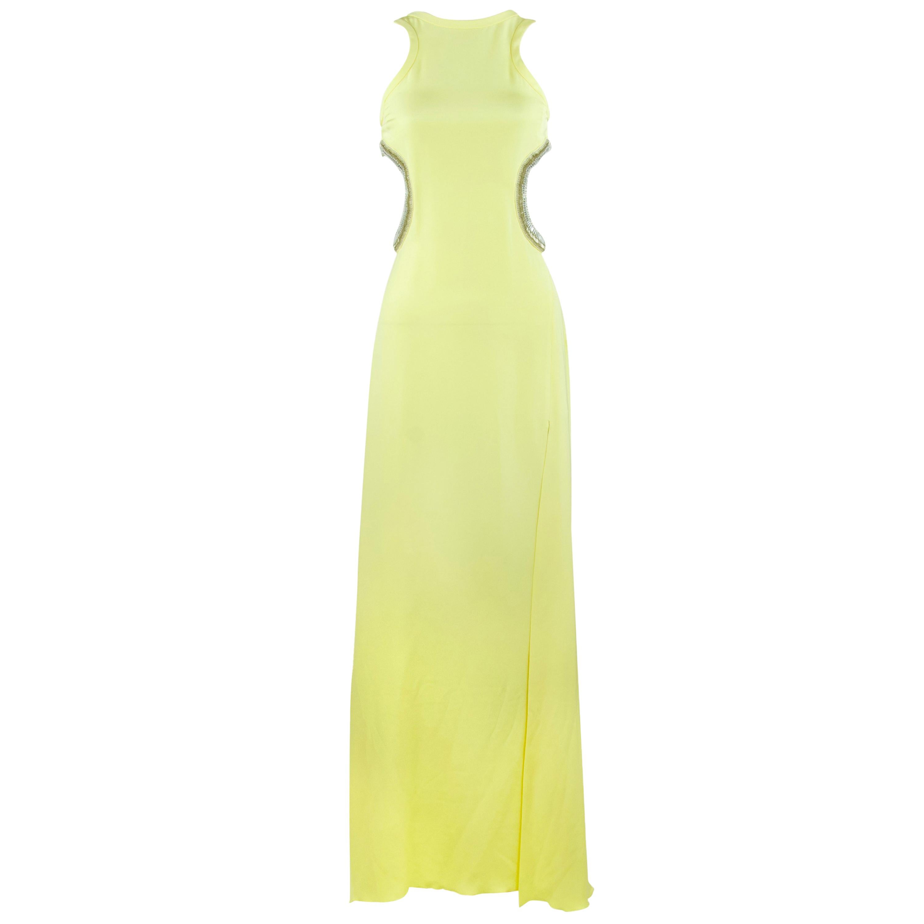 Pucci Yellow Silk Gown  For Sale