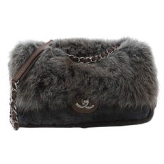 Chanel Zip Flap Bag Fur Medium