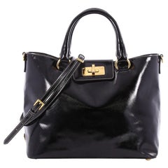 Prada Turn Lock Tote Vernice Saffiano Leather Medium