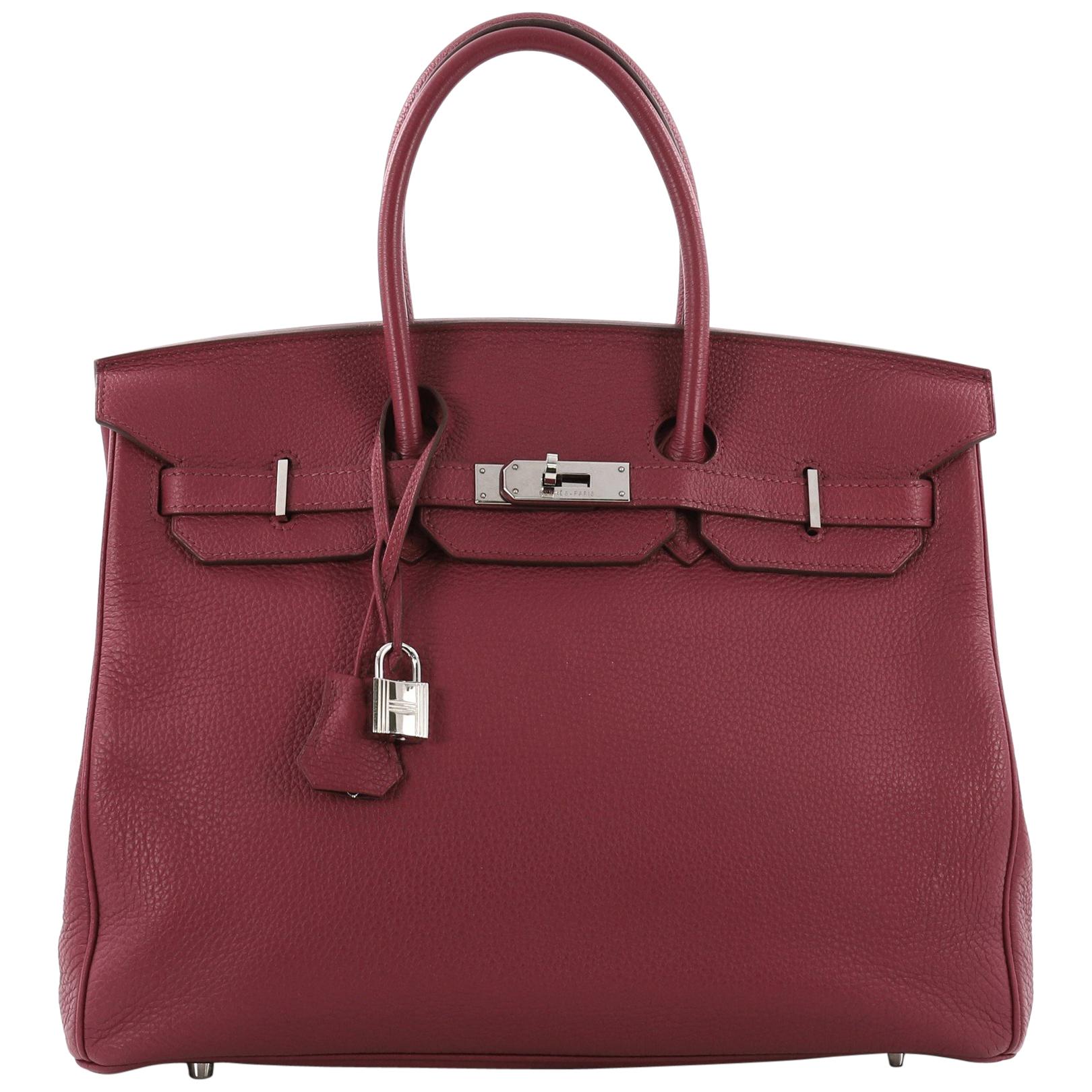 Hermes Birkin Handbag Rubis Togo with Palladium Hardware 355