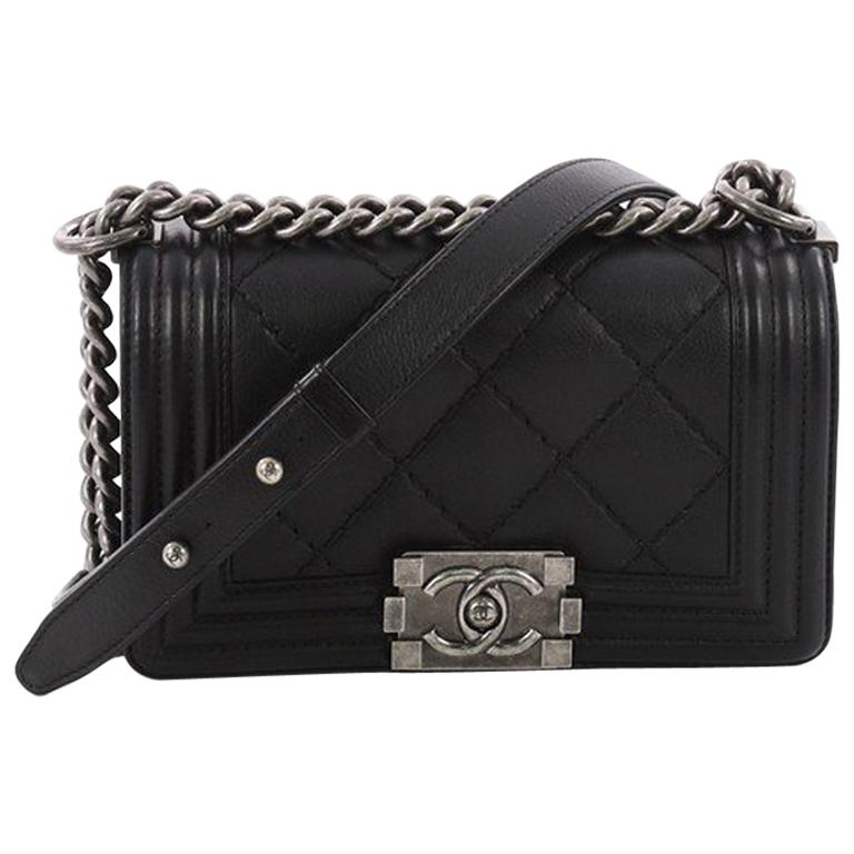 Chanel Stitch Boy Flap Bag Quilted Calfskin Small