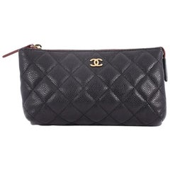 Chanel CC Cosmetic Pouch Quilted Caviar Small