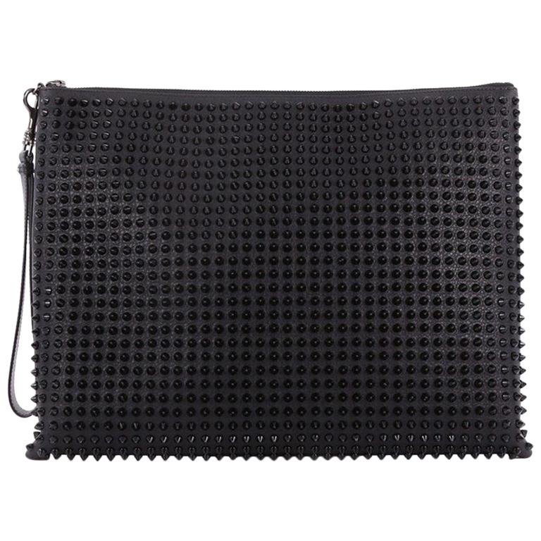 Christian Louboutin Peter Pouch Spiked Leather Medium