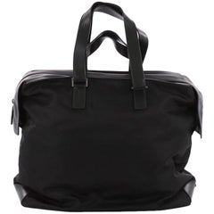 Prada Unisex Black Tessuto Nylon/Saffiano Leather V20S Duffle Bag W/ Luggage  Tag For Sale at 1stDibs