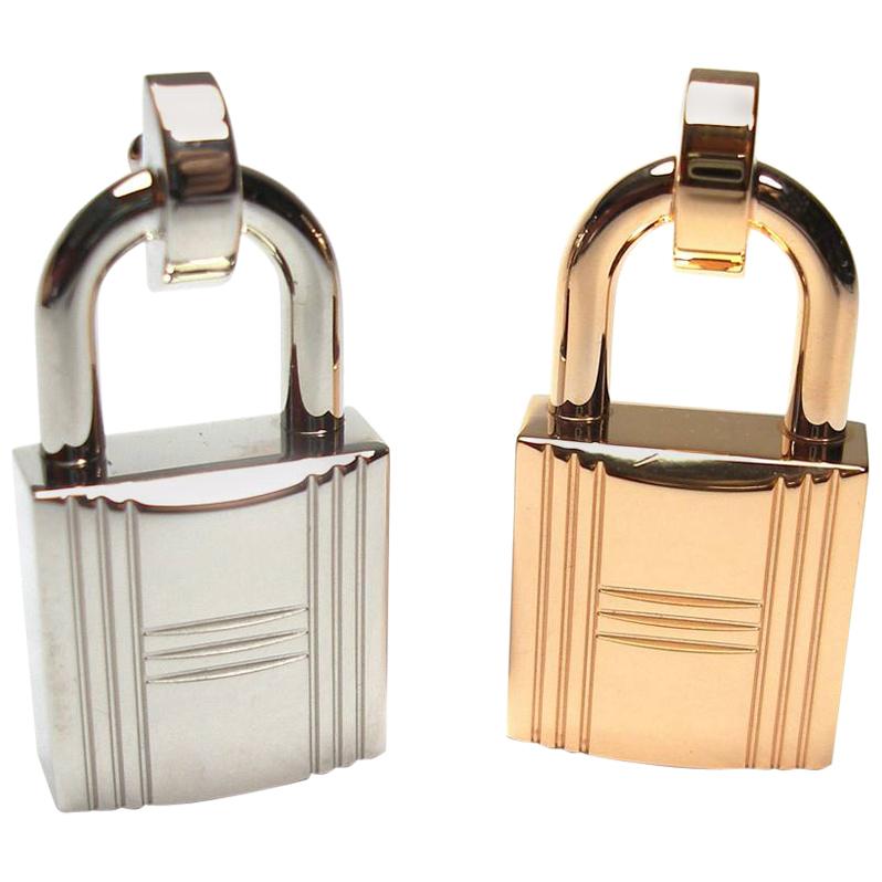 INEDIT Set 2 Romance Mini Hermès Cadenas Buckle for strap in 13 mm / BRAND NEW 
