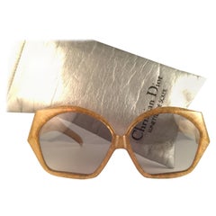 Neu Vintage Christian Dior 2028 60 Jasped Marmorierte grüne Optyl-Sonnenbrille, Vintage