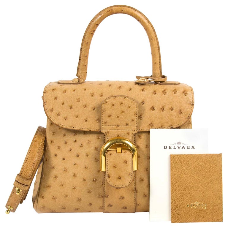 Delvaux Tempete Bag Ostrich Gold at 1stDibs