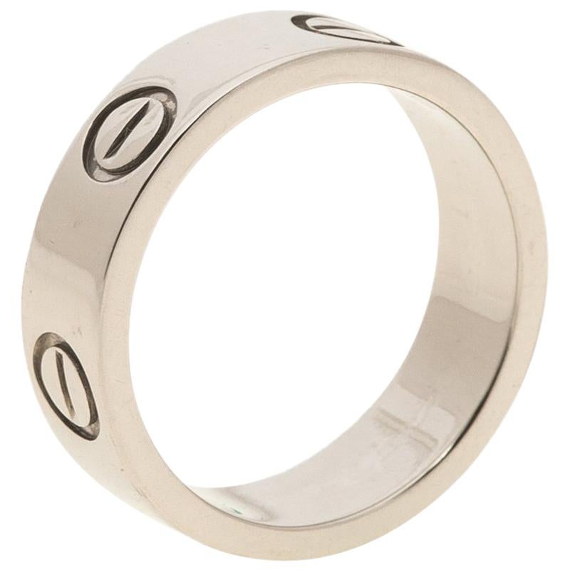 Cartier Love Platinum Band Ring Size 48