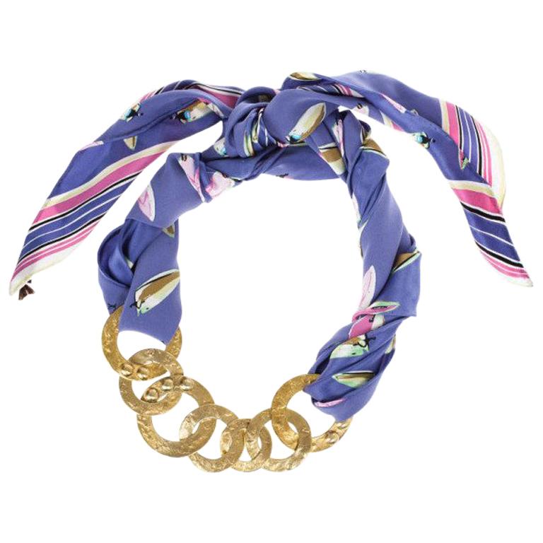 Louis Vuitton Martelé Gold-Tone Silk Necklace