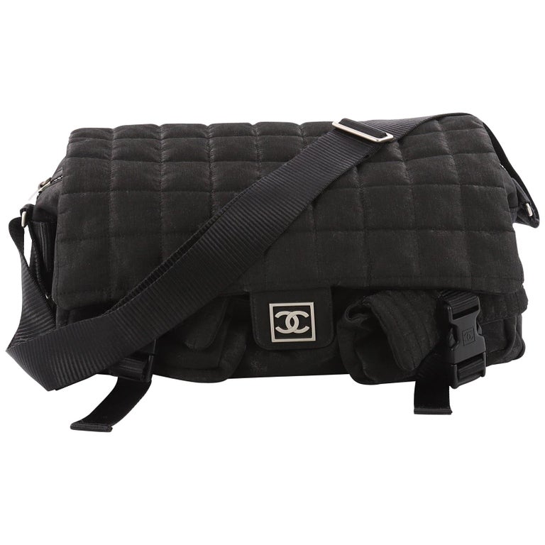 Chanel Sport Line Double Pocket Messenger Quilted Nylon Medium at 1stDibs