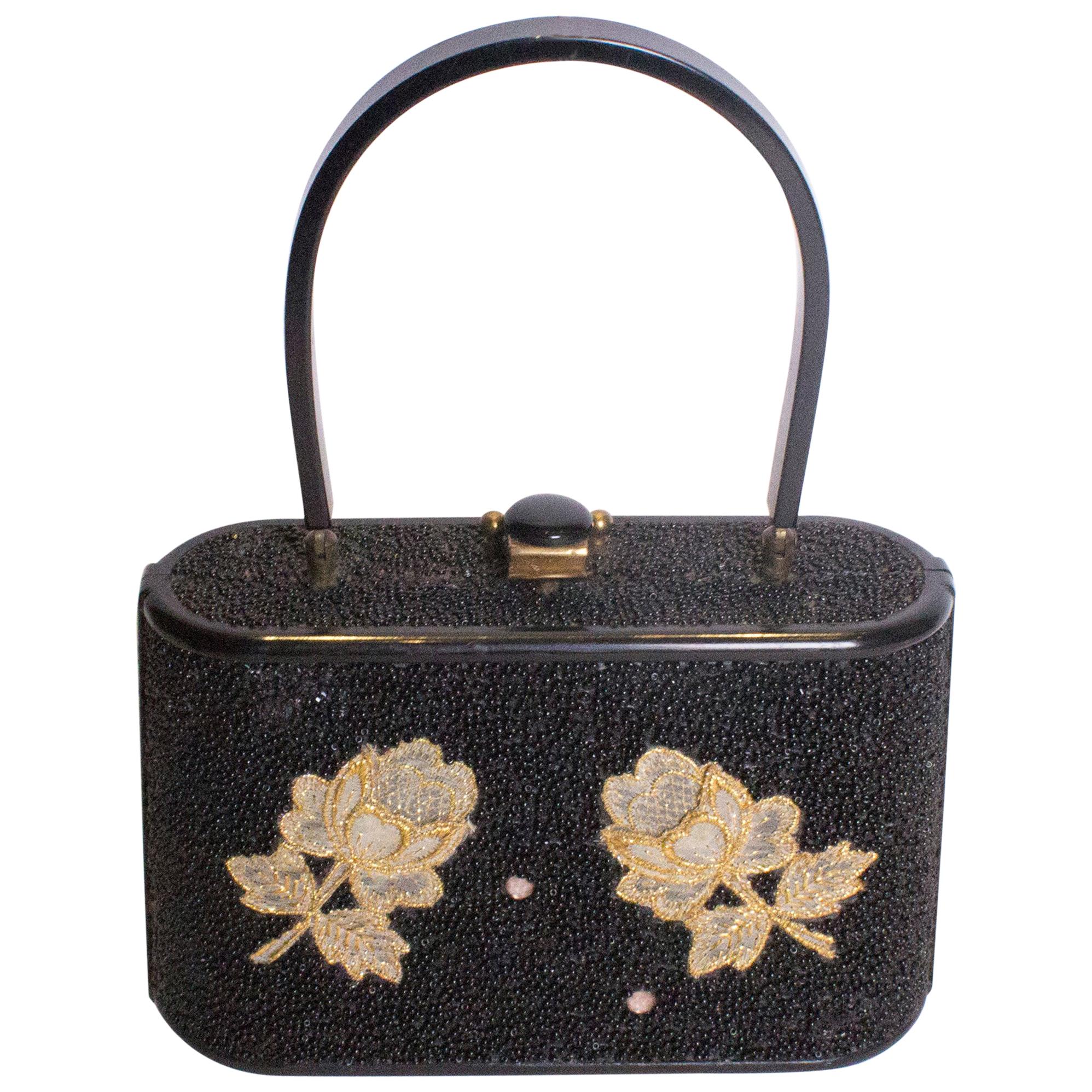 Vintage Bakerlite Bag with Bead Detail