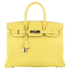 Hermes Birkin Handbag Soufre Epsom with Palladium Hardware 35