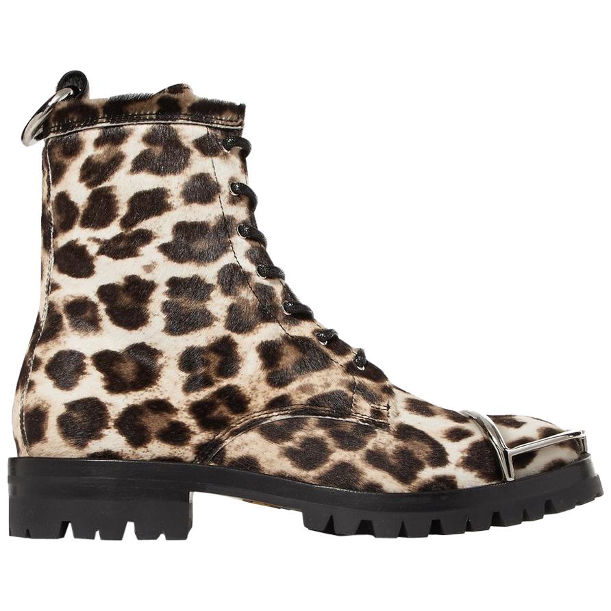 Alexander Wang Lyndon Embellished Leopard-Print Calf Hair Ankle Boots