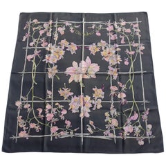 Hermès Silk Scarf Vintage Orchidées II Van Lynden 1970 90 cm Rare Hermès Silk Scarf Vintage Orchidées II Van Lynden 1970 90 cm Rare