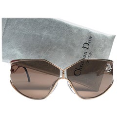 New Retro Christian Dior 2395 Gold Accents 1980's Sunglasses