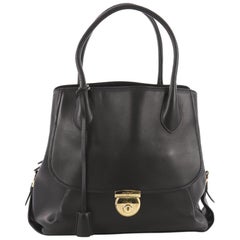 Salvatore Ferragamo Fiamma Tote Leather North South 