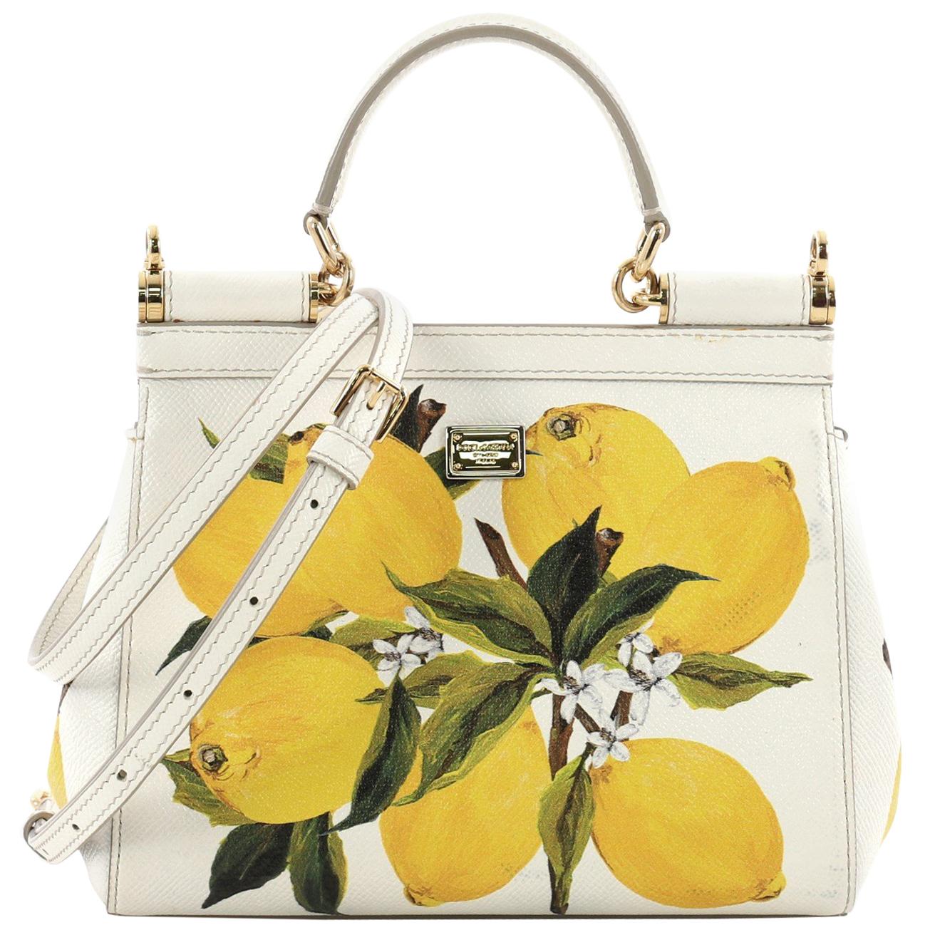 Dolce & Gabbana Miss Sicily Handbag Printed Leather Small