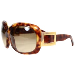 Roger Vivier Light Tortoise Oversized RV2 Sunglasses W/ Signature Buckle Side