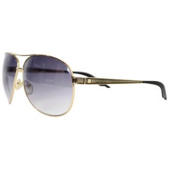 Christian Dior Cinquante 2 Goldtone Rim Black Gradient Aviator Sunglasses