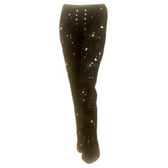 Emilio Pucci Black Mirrored, Embroidered & Beaded Flared Silk Blend 2011 Slacks