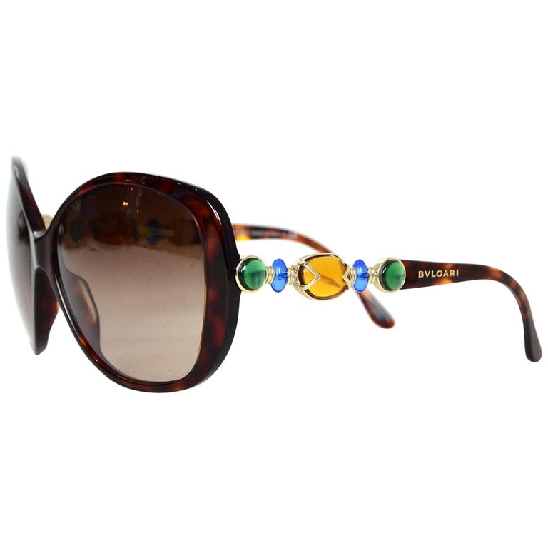 Bulgari Bvlgari Brown Tortoise W/ Orange, Green, Blue Gems  display picture 3