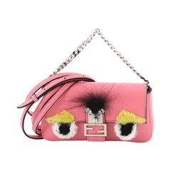Fendi Monster Baguette Leather and Fur Micro