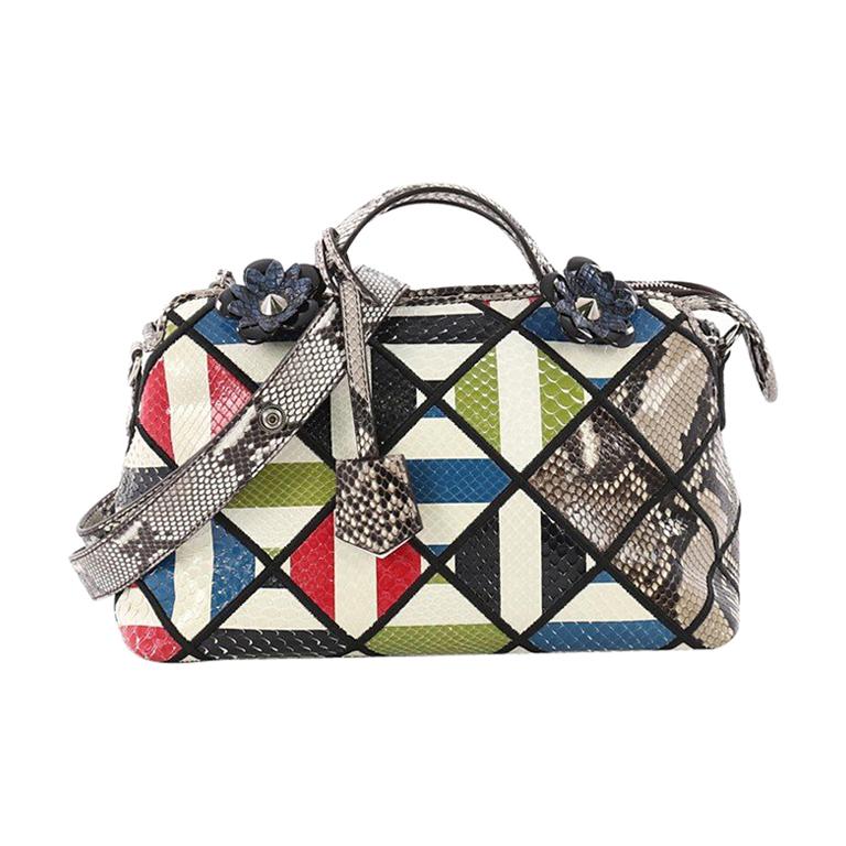 Fendi By The Way Satchel Patchwork Python Small