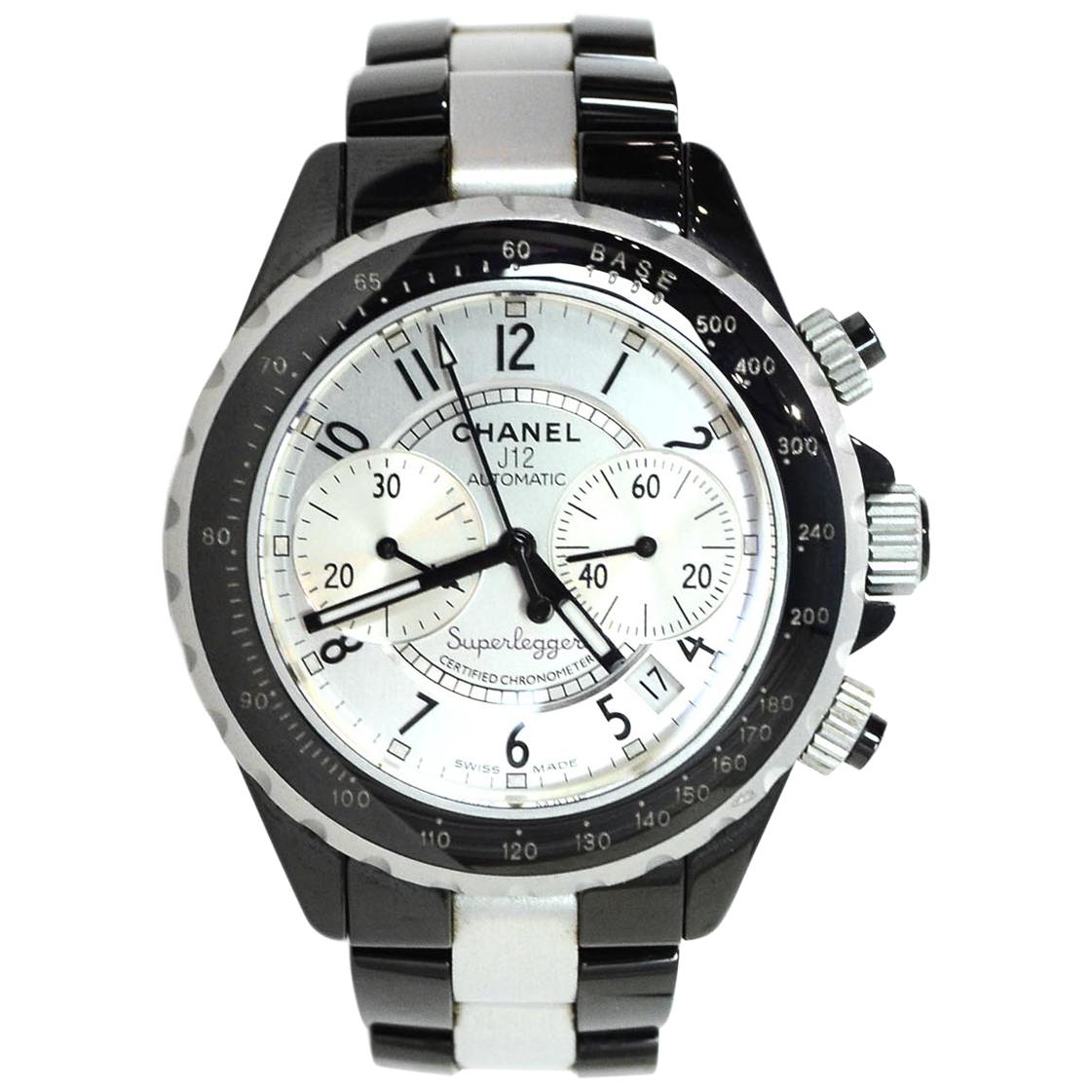 Chanel Black/Silvertone Ceramic/Aluminum 41mm Superleggera J12 Automatic Watch