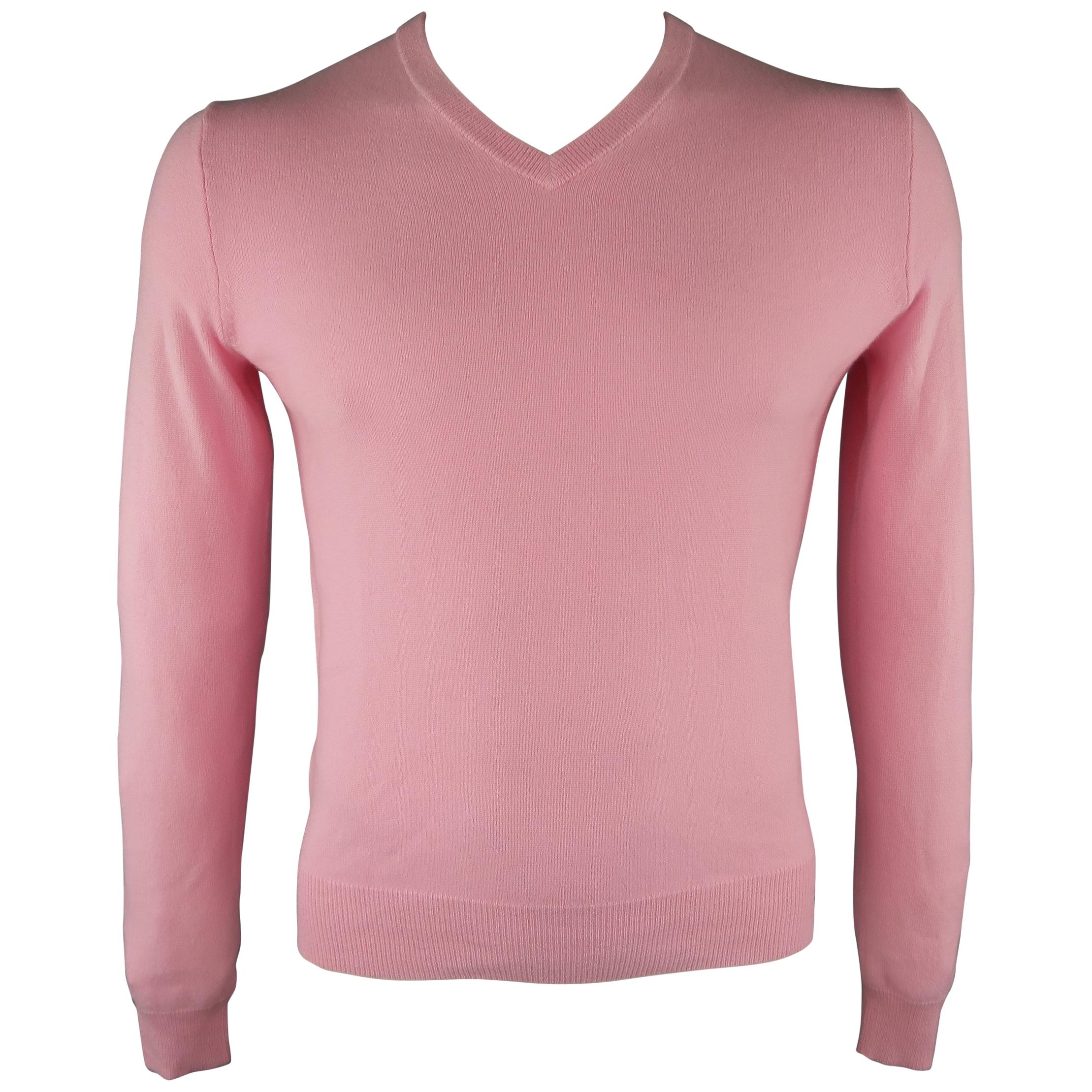 RALPH LAUREN Size M Light Pink Knitted Cashmere Sweater