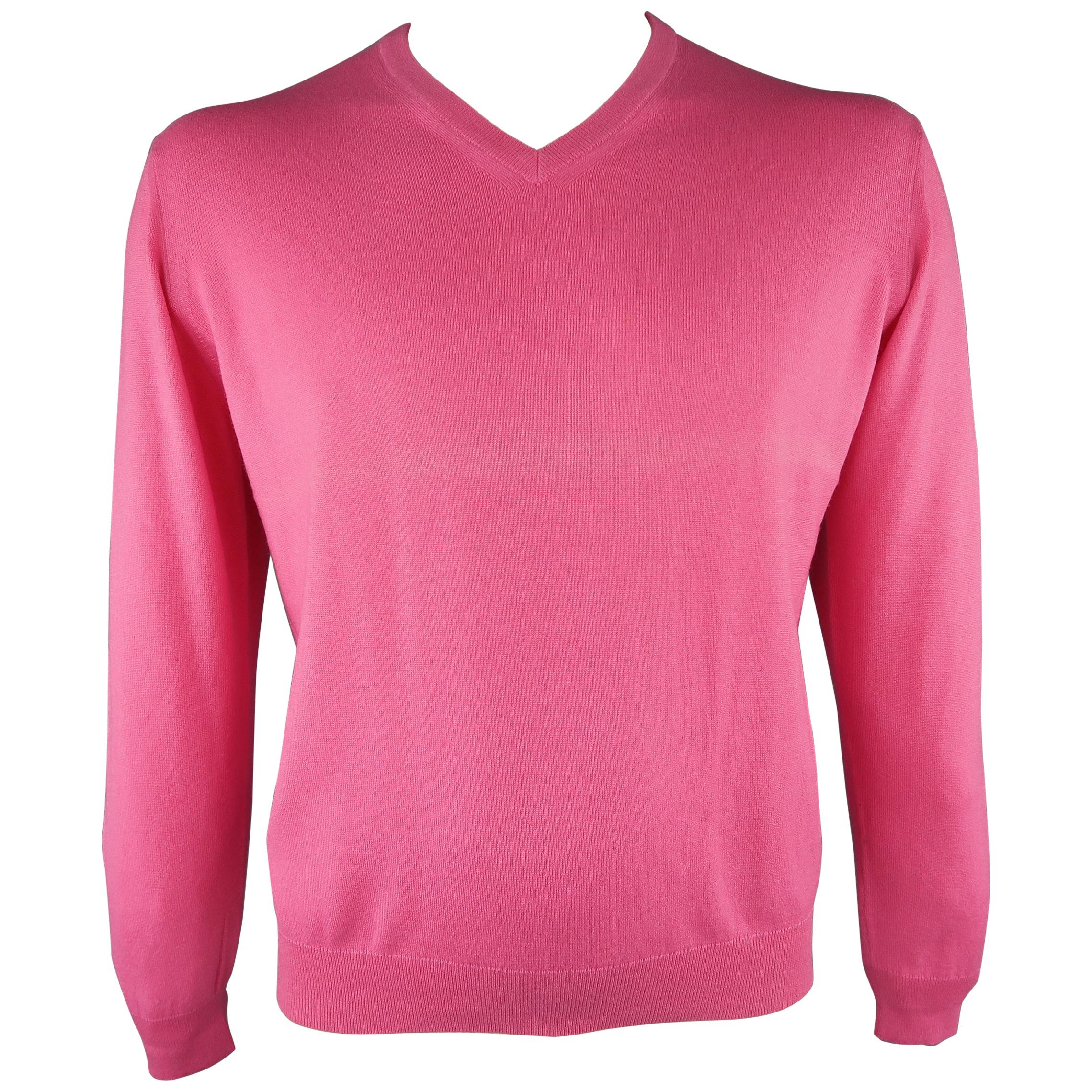 FACONNABLE Size M Pink Solid Silk / Cashmere Pullover Sweater