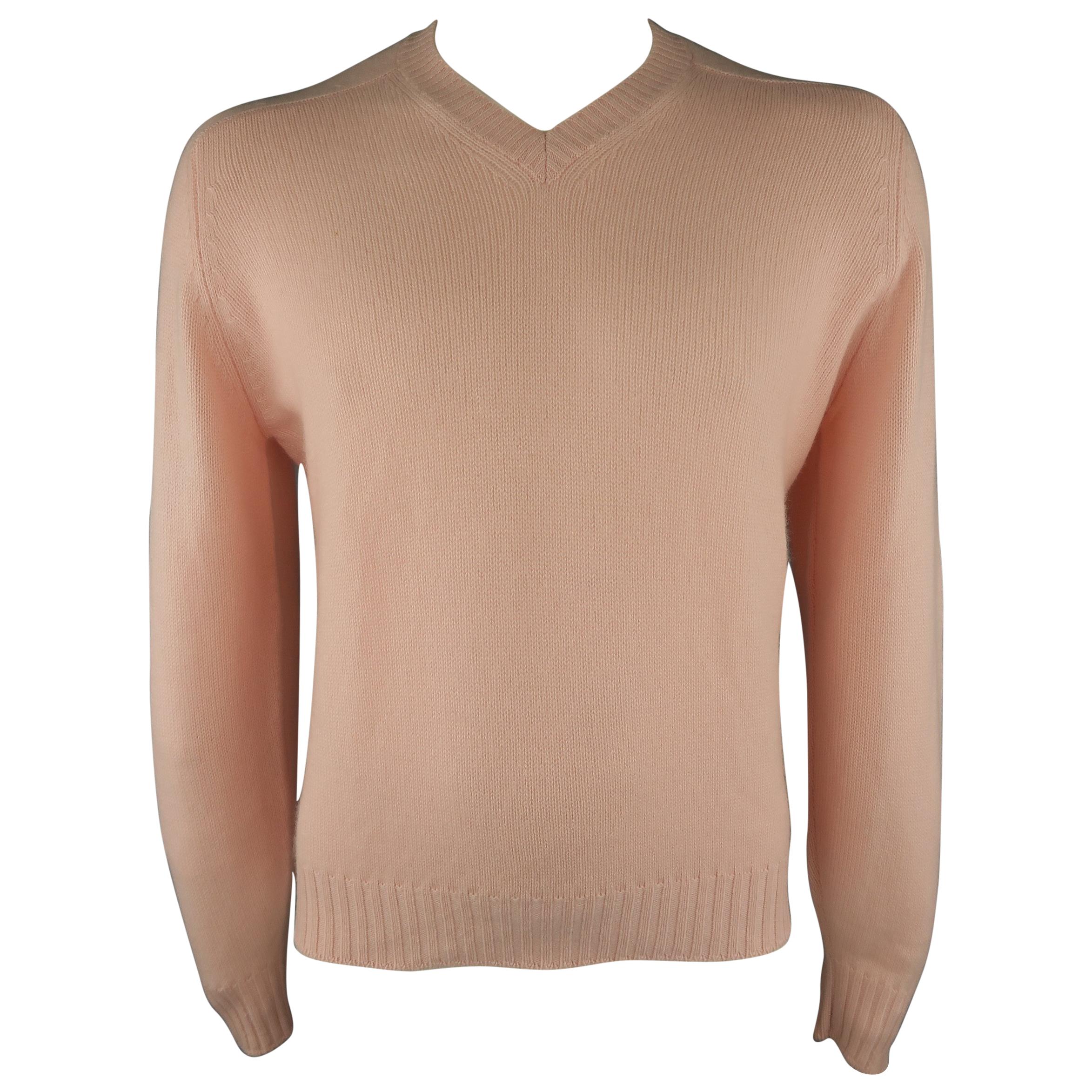 BRUNELLO CUCINELLI Size 40 Light Pink Knitted Cashmere Sweater