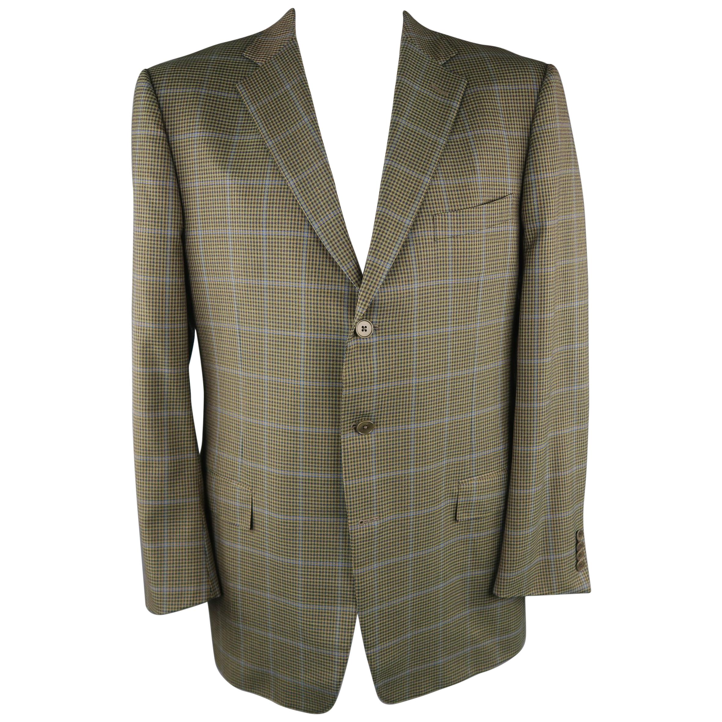 ERMENEGILDO ZEGNA 48 Long Olive Solid Wool Sport Coat