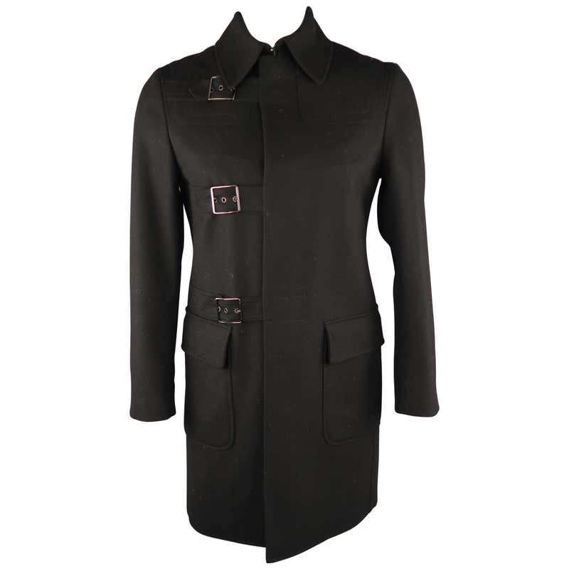 JOHN BARTLETT 38 Black Solid Wool Long Coat at 1stDibs | john bartlett ...